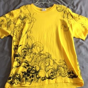 Bright yellow skull Tee